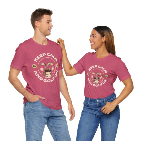 Keep Calm and Golf On Unisex Jersey Tee - Perfect for Golf Lovers - Image 42