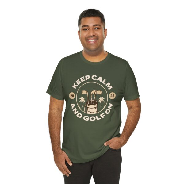 Keep Calm and Golf On Unisex Jersey Tee - Perfect for Golf Lovers - Image 24