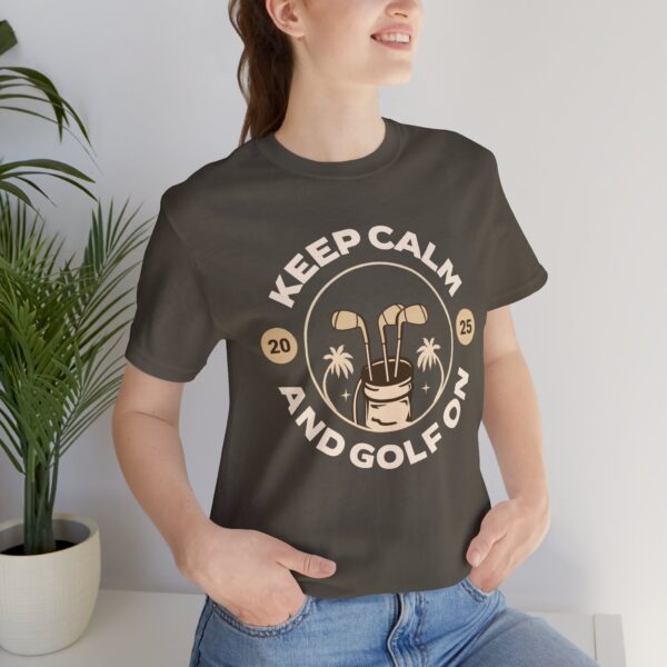Keep Calm and Golf On Unisex Jersey Tee - Perfect for Golf Lovers - Image 18
