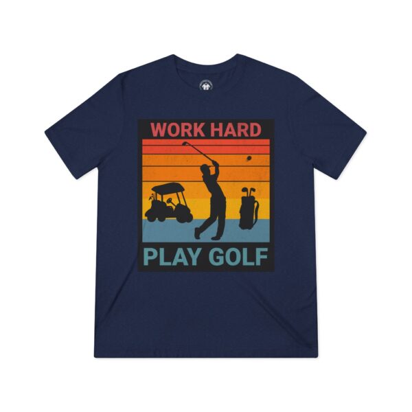 Work Hard Play Golf Unisex Triblend Tee - Perfect for Golf Lovers