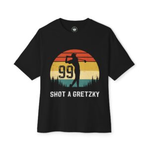 Retro Golf Fan Oversized Tee - 'SHOT A GRETZKY' Graphic T-Shirt