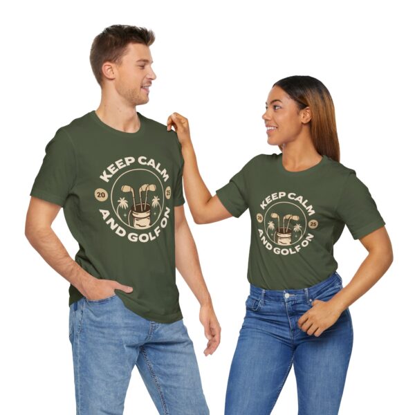 Keep Calm and Golf On Unisex Jersey Tee - Perfect for Golf Lovers - Image 22