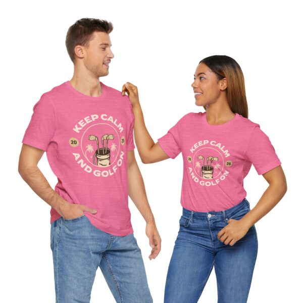 Keep Calm and Golf On Unisex Jersey Tee - Perfect for Golf Lovers - Image 32