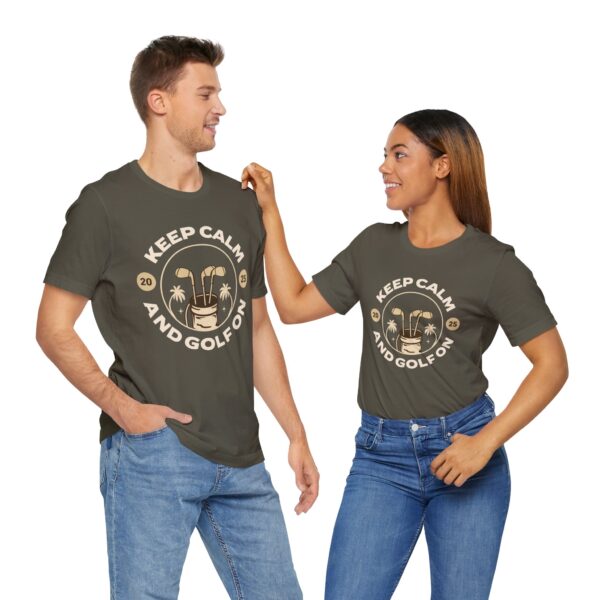 Keep Calm and Golf On Unisex Jersey Tee - Perfect for Golf Lovers - Image 17