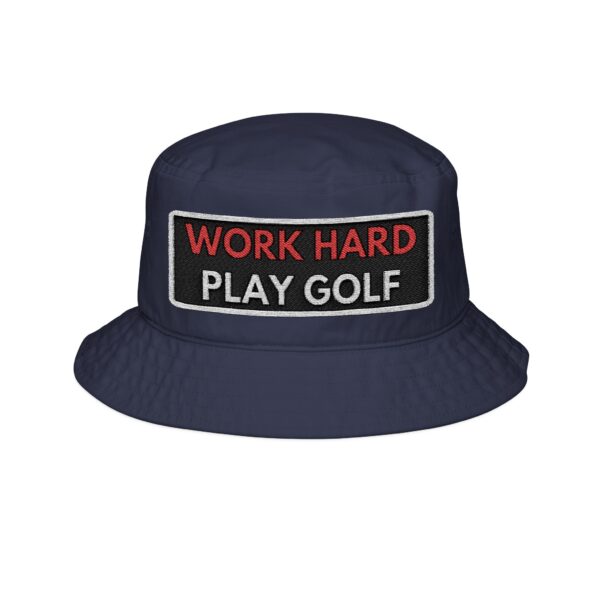 Work Hard Play Golf Embroidered Bucket Hat - Stylish Summer Accessory for Golf Enthusiasts