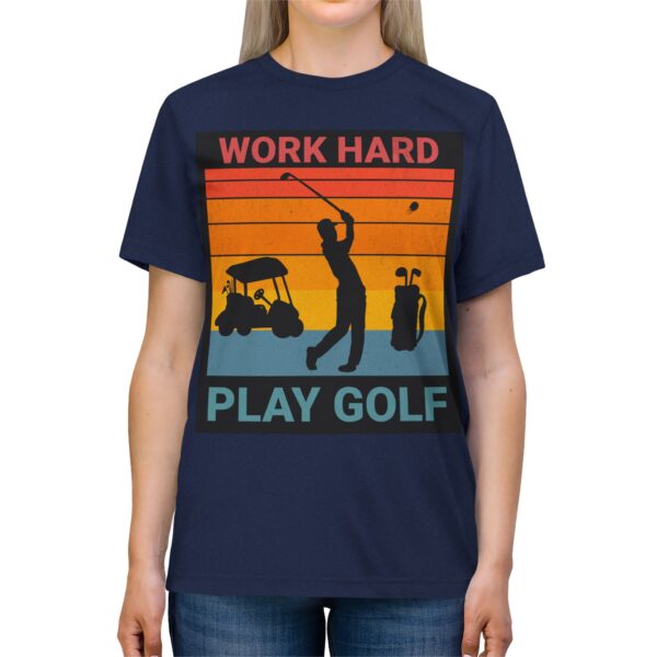 Work Hard Play Golf Unisex Triblend Tee - Perfect for Golf Lovers - Image 3