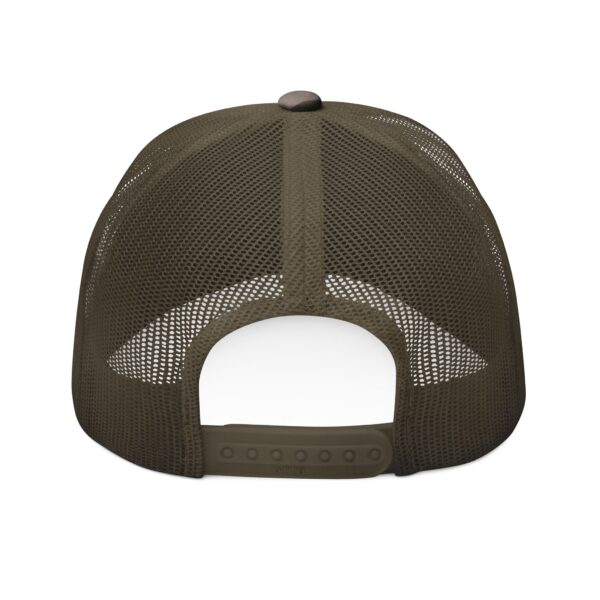 Camouflage Trucker Hat - Work Hard Play Golf Embroidery - Image 2