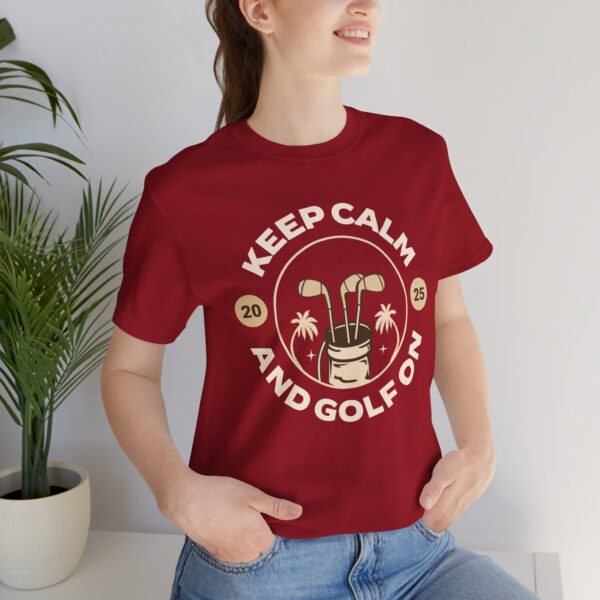 Keep Calm and Golf On Unisex Jersey Tee - Perfect for Golf Lovers - Image 48
