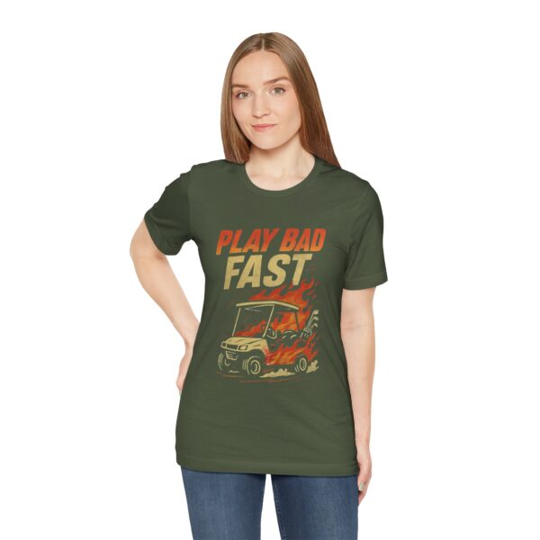 Play Bad Fast Unisex Jersey Tee - Stylish & Fun Graphic T-Shirt for Golfers - Image 3