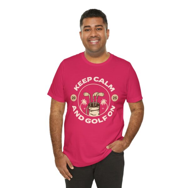 Keep Calm and Golf On Unisex Jersey Tee - Perfect for Golf Lovers - Image 39