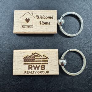 Z. Custom Laser Etched Key Chains (Rectangle) - The Perfect Addition to Your Closing Gift