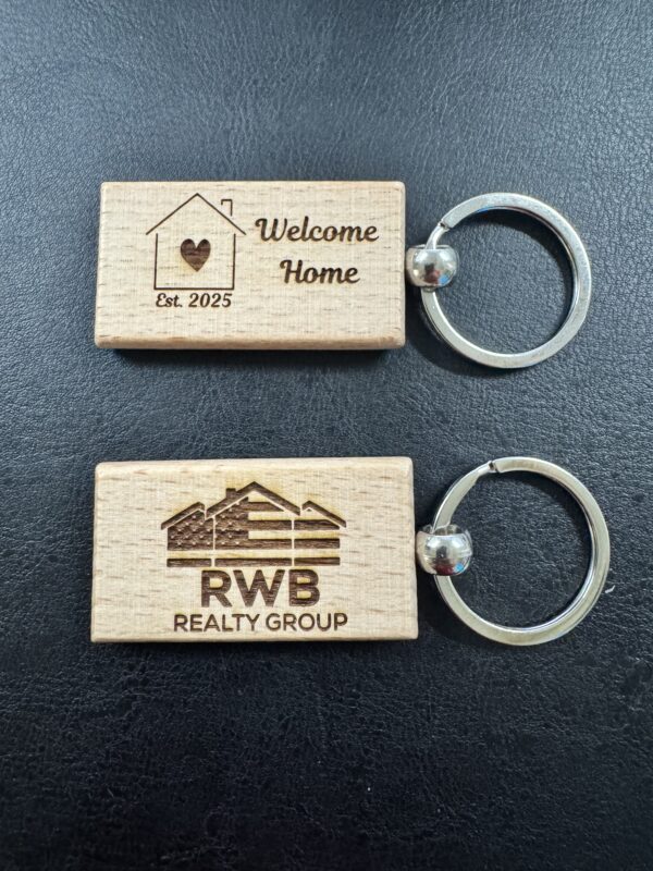 Z. Custom Laser Etched Key Chains (Rectangle) - The Perfect Addition to Your Closing Gift